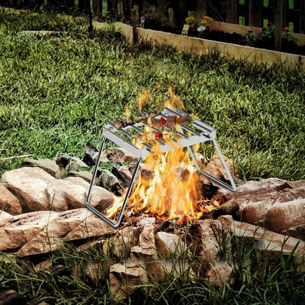 Многофункциональный складной гриль для костра, портативный гриль из нержавеющей стали для кемпинга, решетка для газовой плиты, подставка