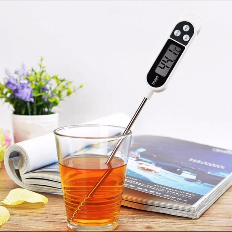 Бытовой кухонный термометр для еды из нержавеющей стали, светодиодный цифровой дисплей, термометр для молока, напитков, барбекю