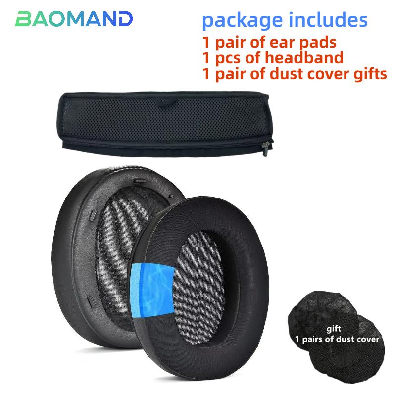 1 set Replacement Ear Pads Earpads Headband for Sony/Sony WH-XB910N Headphones Memory Foam Ear Cushion Cover