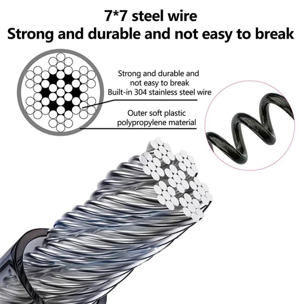 Lockable Climbing Buckle Rope Safety Rope Retention Fishing Rope Fishing Coiled Lanyard  Outdoor