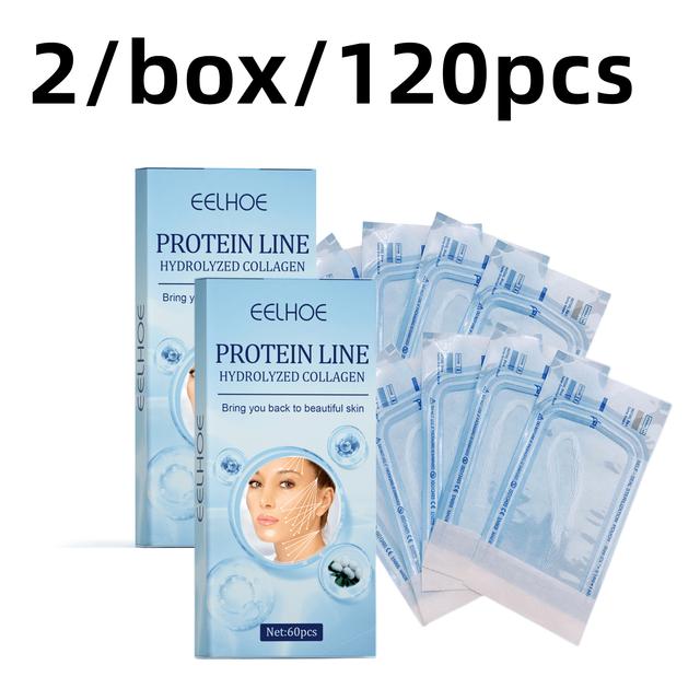 60 шт., рассасывающаяся золотая протеиновая линия без иглы, укрепляющий филлер для лица против морщин, исчезающие тонкие линии, коллагеновая нить, антивозрастная сыворотка