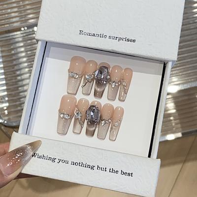 Градиентная улыбка Кошачий глаз Косой край Сломанный бриллиант Нежный белый глазурованный серый Съемная носимая броня