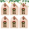 Christmas Cottage Gift Box 3D Pop Up House Boxes Festive Paper Craft with Snowflake Designs Reusable Holiday Packaging
