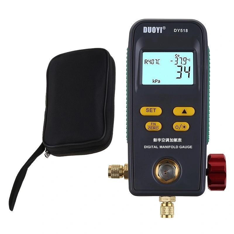 Refrigeration Digital Manifold HVAC System Pressure Gauge, High Precision Vacuum Pressure Leak Tester Refrigeration Gauge