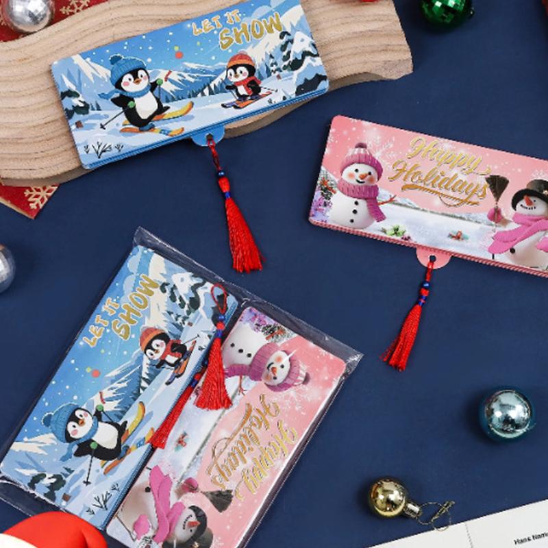 2 шт. Праздничный красный конверт 10-слотовый Рождественский мешочек для денег и зажим для подарочной карты Идеально подходит для Рождества, дней рождения и Дня благодарения