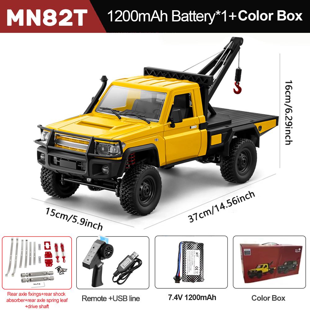 MN82T RC Crawler 1/12 2.4G 4WD Remote Control Off-road Pickup Simulation Crane Vehicle Electric Climbing Car Model Toys for Kids