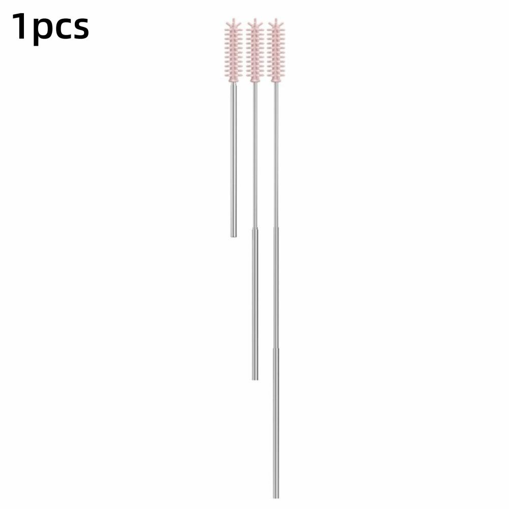 Heat Resistant Silicone Straw Brush 304 Stainless Steel Tube Cleaner Straw Maintenance