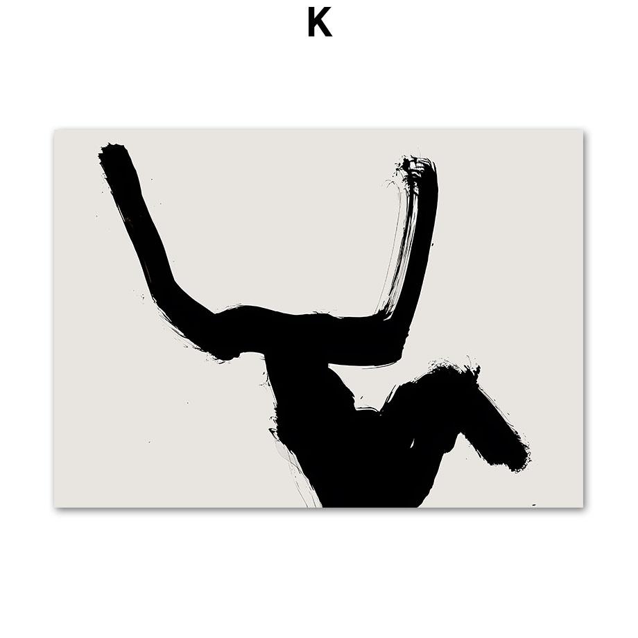 Абстрактная богемная линия, женская ваза с листьями, цветы, плакаты середины века, холст, картина, настенная живопись, печать, картина для гостиной, домашний декор