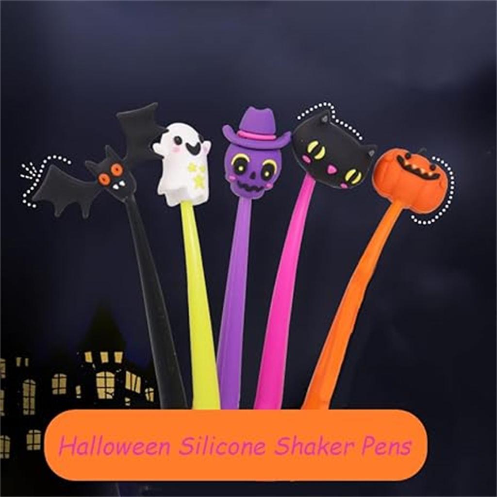 1 мл Хэллоуин жуткая силиконовая гелевая ручка 0,5 мм, гелевая ручка для письма для школьных принадлежностей студентов детей подарки, Хэллоуин обратно в школу подарки