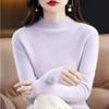 Pullover Sweater for Women Long-Sleeve Female Half High Collar Long Sleeve Sweater