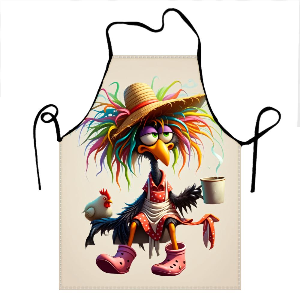 Colorful Bird Apron With Hat And Chicken Design For Cooking And Baking Fun