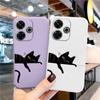 Мягкий силиконовый чехол с милым котом для Xiaomi Redmi Note 13 Pro 13C 14T Poco Samsung A55 M35 S24 Plus Huawei Honor 200 Lite iPhone Realme 8 противоударный чехол