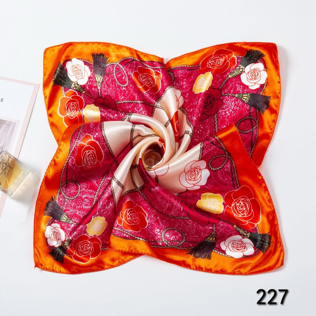 50cm Small Square Scarf Butterfly Floral Small Neck Scarf Bag Accessories Square Scarf