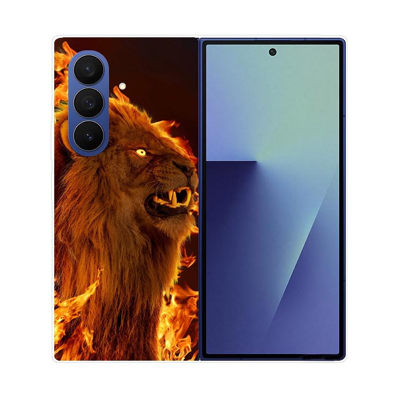 Чехол для Samsung Galaxy Z Fold 7 Прозрачный Жесткий Складной Роскошный Расписной Для Samsung Galaxy Z Fold7 Прозрачная Крышка ZFold 7 Fundas