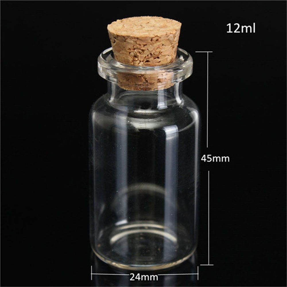 Newest Home Decoration 10ml Glass Craft Containers Mini Cork Stopper Glass Bottle Mini Messages Jar