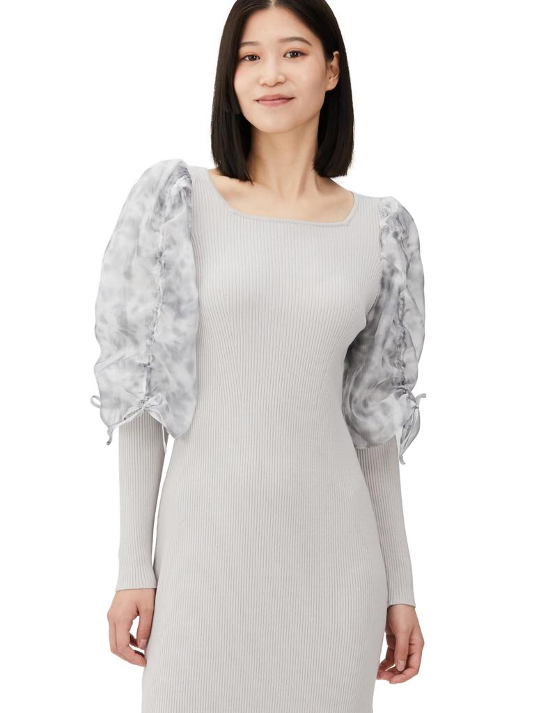 Трикотажное платье Jill by Jill Stuart с прозрачными рукавами-фонариками, цвет, эксклюзивный для веб-магазина: бежевый
