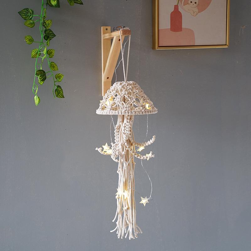 Nordic Handmade Cotton Rope Jellyfish Hanging Ornament for Children's Room or Bedroom