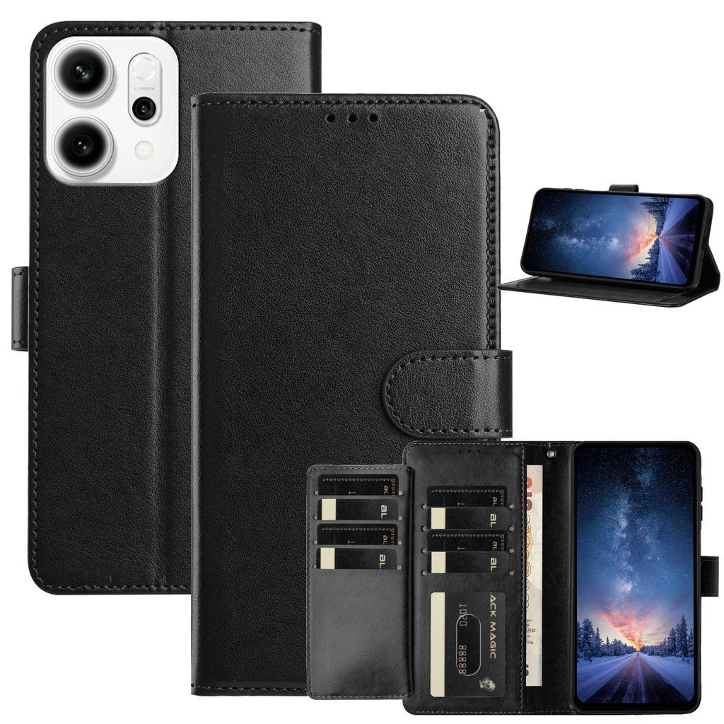 Чехол для Oppo A17 A18 A54 A58 A76 A77 Reno8... Чехол-кошелек из овечьей кожи, многоразовые отделения для карт и подставка, противоударный защитный чехол (10 цветов)