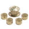 Dunhuang gold and silver wrong beam pot, one pot, four cups of bronzing and silver gift box, hospitality, business gifts, kung fu tea set