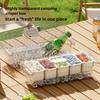 Ice Chilled Condiment Caddy with 5 Containers, Fruit Plate Server with Lids, Serving Tray Platter with Removable Dishes