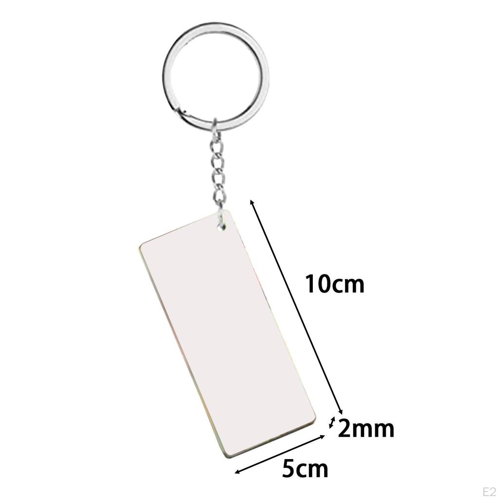 20 Pieces Rectangle Acrylic Keychains Blank Set Key Rings Handmade Gifts with Jump DIY