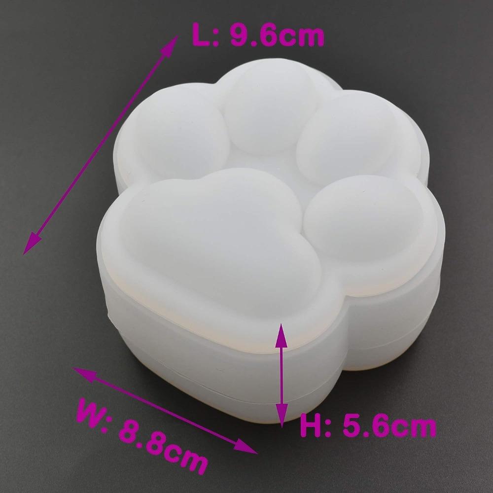 Silicone Cat Paw Shape Box Mold  Cat Claw Jar Mold with Lid Handmade Epoxy Mould  DIY