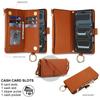 Zipper Crossbody Wallet Phone Case for iPhone 17 Pro Max Samsung S26 Ultra, Leather Flip Card Holder Cover with Wrist Strap