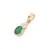14K Solid Yellow Gold Emerald Pendant Natural Green Emerald Gemstone Dainty Pendant