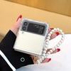 Для Samsung Z Flip 3 5g Чехол с жемчужным браслетом Чехол для Galaxy Zflip 4 Чехол Прозрачный мягкий чехол-раскладушка для телефона Z Flip Sm -F7110