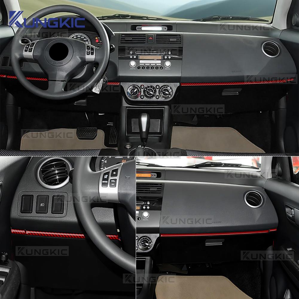 Для Suzuki Swift ZC31S 2005 2006 2007 2008 2009 2010 Настоящая мягкая наклейка из углеродного волокна LHD RHD Центральная консоль автомобиля Пассажирская отделка