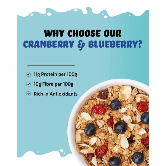 True Elements Berries Mix Muesli – 1kg | Wholegrain Cereal with Cranberries & Blueberries
