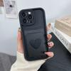 3D Карта-сердечко Слот для карт Держатель Карманный чехол Для iPhone 16 15 14 13 12 11 17 Pro Max XS X 7 8 Plus Ударопрочный Силиконовый чехол