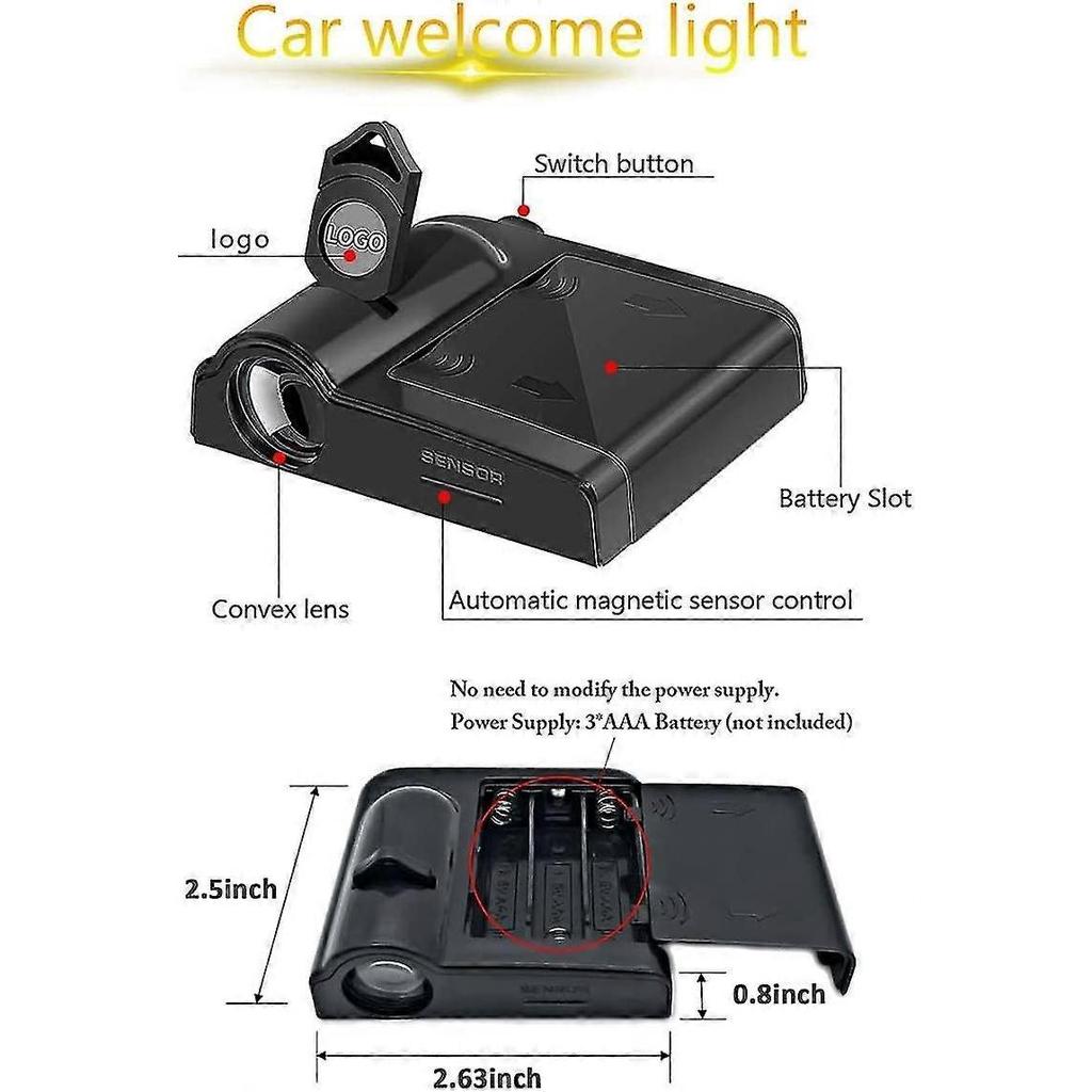 2pcs Car Door Lights Logo Projector For Rick And Morty Car Door Projector Lights Welcome Courtesy Ghost Shadow Lamp Universal Wireless Car Door Lights