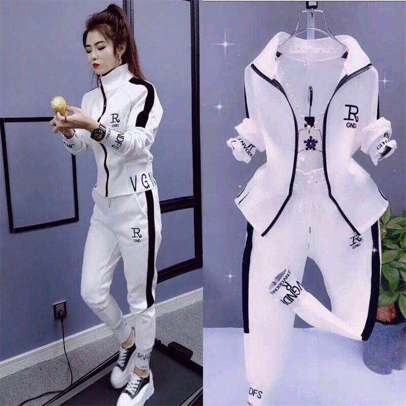 Women's Spring Autumn Fashion Casual Suit Korean Sportswear Slim Long Sleeve Coats Tops and Pants 2 Two Piece Set for Women