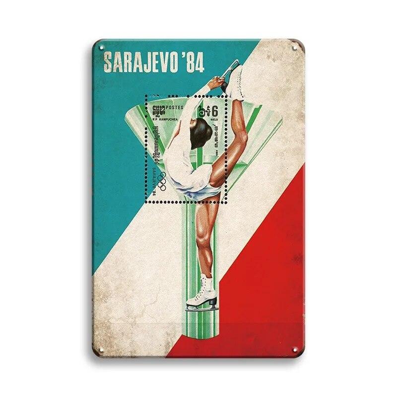 Лыжный бейсбол, металлический знак, австрийские винтажные постеры, спортивный клуб, лыжная металлическая доска, декоративная металлическая пластина, железная живопись, спортивная стена