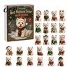 Holiday Decoration Accessories 24 Days Cute Dog Advent Calendar 2026, 2D Acrylic Puppy Ornaments Christmas Tree Hanging Countdown Calendar,