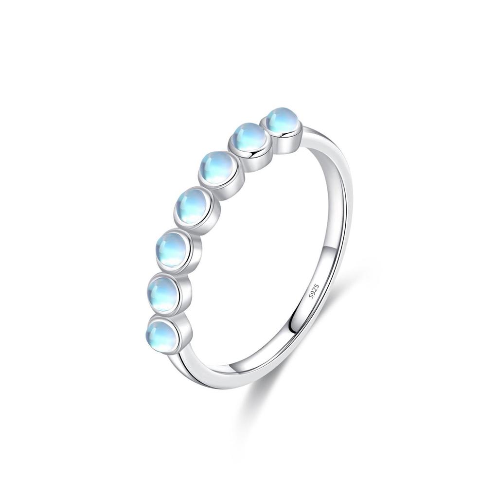 MODIAN Серебряное кольцо из стерлингового серебра S925 с лунным камнем для женщин, корейский стиль с цирконием, штабелируемое элегантное кольцо на указательный палец.