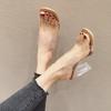 Sandals Women 2025 Summer New Thick Heels Cool Slippers Women Wear Crystal High Heels Fairy Style 208-7