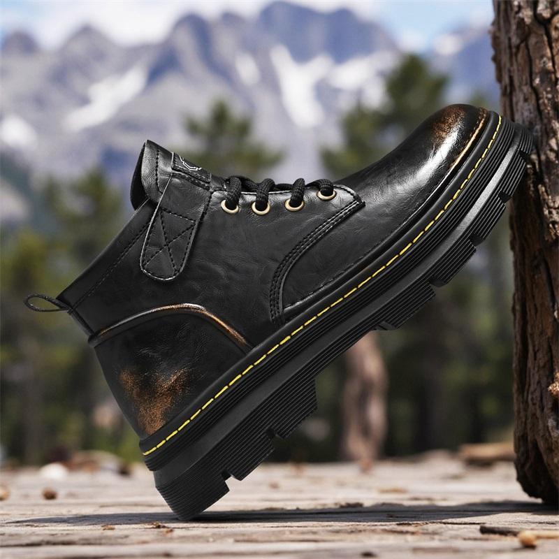 Мужские ботинки Прочные зимние ботинки Удобные нескользящие ковбойские ботинки для пожилых людей Мужские повседневные уличные кроссовки