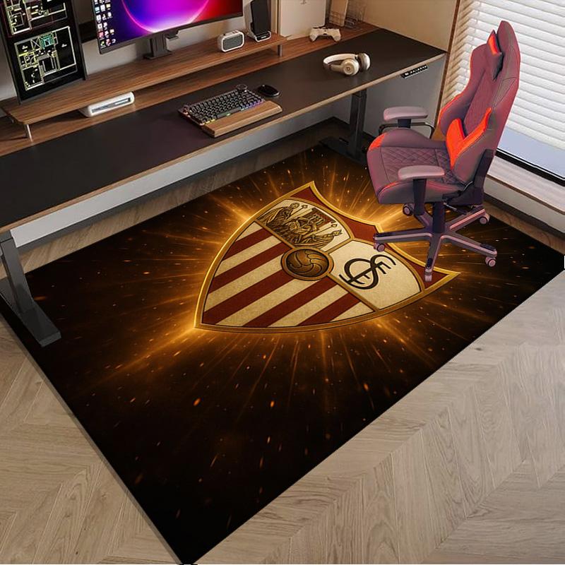 Sevilla Fc Crest Design Area Rug for Office, Chair Rug, Decorative Carpet Livingroom Mat, Large Size Fan gifts Christmas gifts