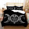 Triple Moon and Pentagram Duvet Cover Comforter Bedding Sets Soft Quilt Cover and Pillowcases for Teens Single/Double/Queen/King