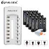 8 Slots AA AAA Battery Charger LED Display Smart Charge + 16 Pcs AAA 1100mah Nimh Rechargeable Batteries 1.2V