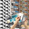 6pcs 15cm*30cm Creative Brick Pattern Tile Stickers Kitchen Greaseproof Stickers Self-adhesive Wall Decoration