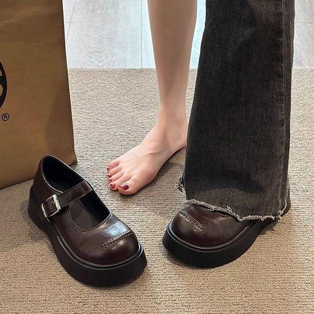 With Skirt JK College Style Mary Jane Single Shoes French Foreign Style Retro Platform Small Leather Shoes Women's 2025 Spring and Autumn New Models