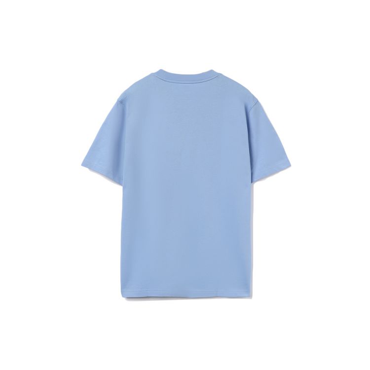 Li Ning Sports Basketball Series Air Mountain Base Element Pocket Embroidered Round Neck Short Sleeve T-Shirt Men Tops Embroidered-Blue AHSR907-3