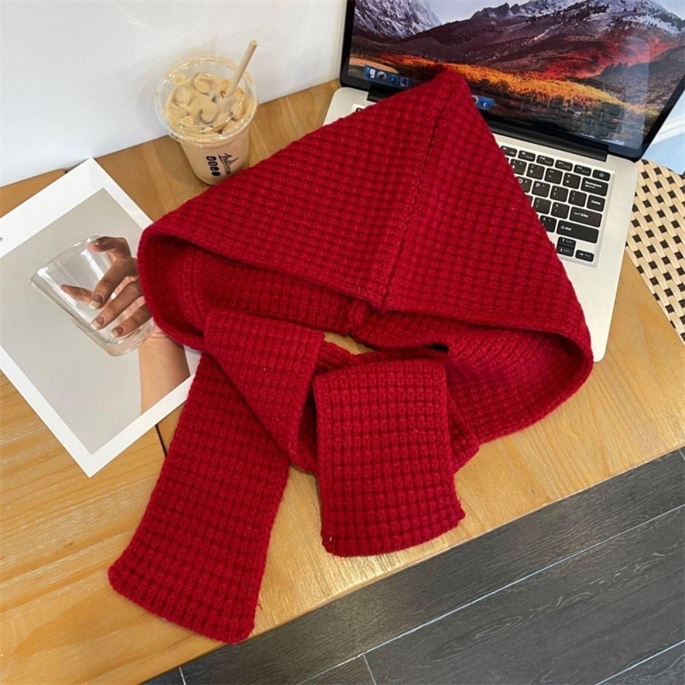 Triangular Knitted Hooded Caps Acrylic Fibres Winter Neckerchief Hat  School