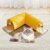 2 In 1 Cat Tunnel Bed House Washable Interactive Play Hut Anti Slip Bottom Comfortable with Ball