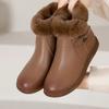 Flat-bottomed Short Boots Women's Winter Mother Shoes Thick Cotton Shoes Middle-aged and Elderly Women's Boots Soft-soled Plus Velvet Leather Shoes