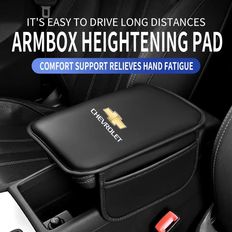 Leather Armrest Box Heighten Protective Pad Memory Foam Car Arm Rest Cushion for Chevrolet Silverado Impala Malibu Equinox Cruze