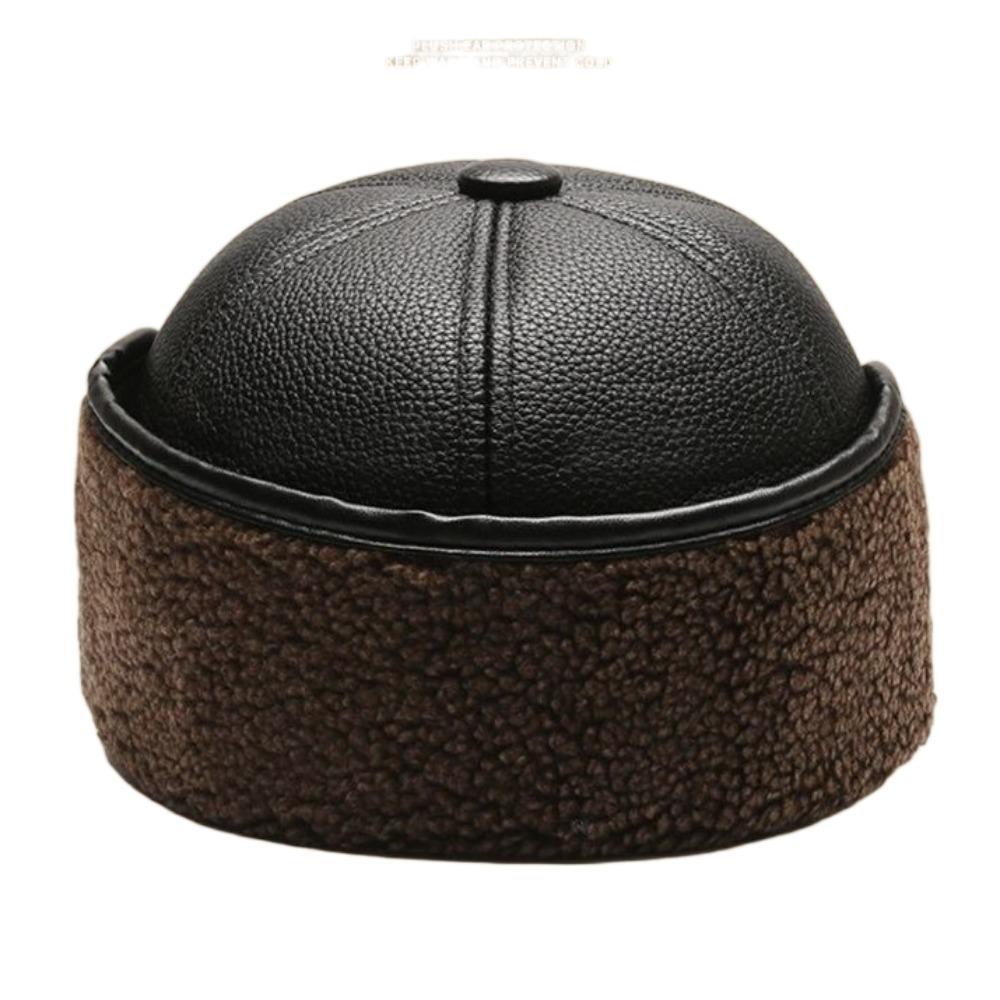 Утолщенная защитная шапка из искусственной кожи, ушанки, модная мужская бейсболка для пожилых людей